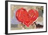 Heart Shape Collage Background, Made Of Magazines And Paper Clippings. Made Myself-donatas1205-Framed Art Print