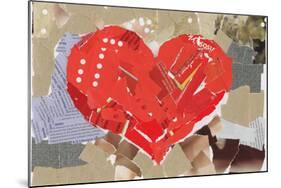 Heart Shape Collage Background, Made Of Magazines And Paper Clippings. Made Myself-donatas1205-Mounted Art Print