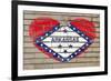 Heart Shape Flag of Arkansas on Brick Wall-vepar5-Framed Photographic Print