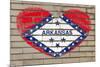 Heart Shape Flag of Arkansas on Brick Wall-vepar5-Mounted Photographic Print