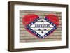 Heart Shape Flag of Arkansas on Brick Wall-vepar5-Framed Photographic Print