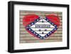 Heart Shape Flag of Arkansas on Brick Wall-vepar5-Framed Photographic Print