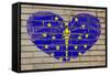 Heart Shape Flag of Indiana on Brick Wall-vepar5-Framed Stretched Canvas