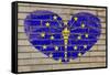 Heart Shape Flag of Indiana on Brick Wall-vepar5-Framed Stretched Canvas