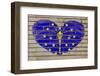 Heart Shape Flag of Indiana on Brick Wall-vepar5-Framed Photographic Print