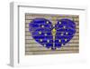 Heart Shape Flag of Indiana on Brick Wall-vepar5-Framed Photographic Print
