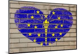 Heart Shape Flag of Indiana on Brick Wall-vepar5-Mounted Photographic Print