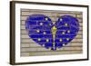 Heart Shape Flag of Indiana on Brick Wall-vepar5-Framed Photographic Print