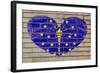 Heart Shape Flag of Indiana on Brick Wall-vepar5-Framed Photographic Print