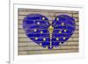 Heart Shape Flag of Indiana on Brick Wall-vepar5-Framed Photographic Print