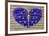 Heart Shape Flag of Indiana on Brick Wall-vepar5-Framed Photographic Print