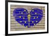 Heart Shape Flag of Indiana on Brick Wall-vepar5-Framed Photographic Print