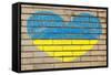 Heart Shape Flag of Ukraine on Brick Wall-vepar5-Framed Stretched Canvas