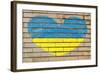 Heart Shape Flag of Ukraine on Brick Wall-vepar5-Framed Photographic Print