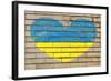 Heart Shape Flag of Ukraine on Brick Wall-vepar5-Framed Photographic Print