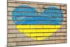 Heart Shape Flag of Ukraine on Brick Wall-vepar5-Mounted Photographic Print