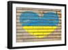 Heart Shape Flag of Ukraine on Brick Wall-vepar5-Framed Photographic Print