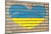 Heart Shape Flag of Ukraine on Brick Wall-vepar5-Mounted Photographic Print