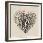 Heart Shape From Letters - Typographic Composition-feoris-Framed Premium Giclee Print