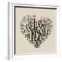 Heart Shape From Letters - Typographic Composition-feoris-Framed Premium Giclee Print