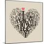 Heart Shape From Letters - Typographic Composition-feoris-Mounted Premium Giclee Print