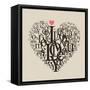 Heart Shape From Letters - Typographic Composition-feoris-Framed Stretched Canvas