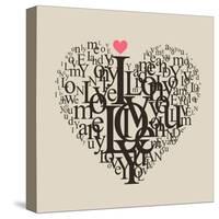 Heart Shape From Letters - Typographic Composition-feoris-Stretched Canvas