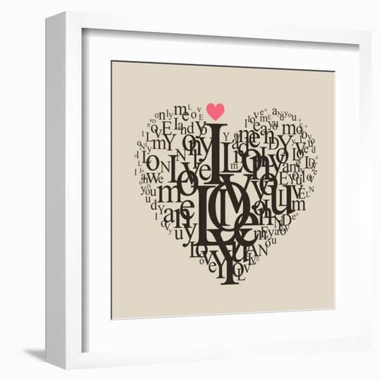 Heart Shape From Letters - Typographic Composition-feoris-Framed Art Print