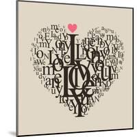 Heart Shape From Letters - Typographic Composition-feoris-Mounted Art Print