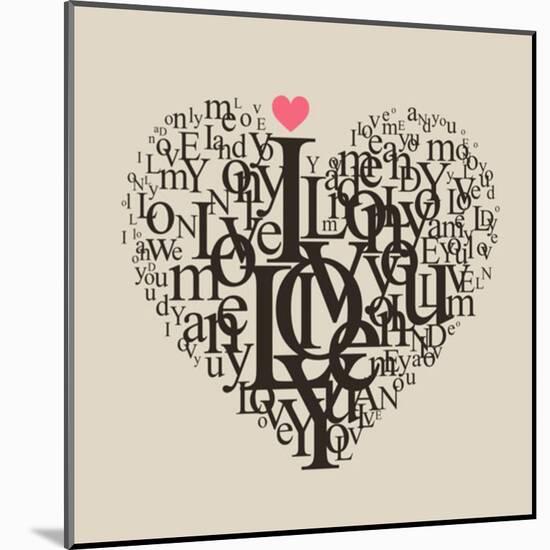 Heart Shape From Letters - Typographic Composition-feoris-Mounted Art Print