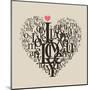 Heart Shape From Letters - Typographic Composition-feoris-Mounted Art Print