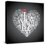 Heart Shape From Letters - Typographic Composition-feoris-Stretched Canvas