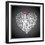 Heart Shape From Letters - Typographic Composition-feoris-Framed Art Print