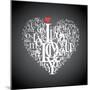 Heart Shape From Letters - Typographic Composition-feoris-Mounted Art Print