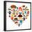 Heart Shape With Germany Icons-Marish-Framed Art Print