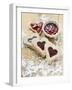 Heart-Shaped Biscuits Filled with Raspberry Jam-null-Framed Photographic Print