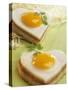 Heart-Shaped Ham and Egg on Toast-Blickpunkte-Stretched Canvas