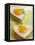 Heart-Shaped Ham and Egg on Toast-Blickpunkte-Framed Stretched Canvas