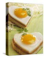 Heart-Shaped Ham and Egg on Toast-Blickpunkte-Stretched Canvas