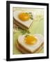 Heart-Shaped Ham and Egg on Toast-Blickpunkte-Framed Photographic Print