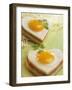 Heart-Shaped Ham and Egg on Toast-Blickpunkte-Framed Photographic Print