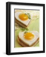 Heart-Shaped Ham and Egg on Toast-Blickpunkte-Framed Photographic Print