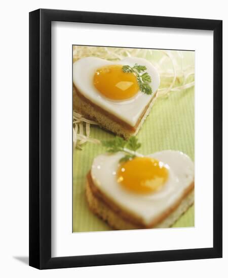 Heart-Shaped Ham and Egg on Toast-Blickpunkte-Framed Photographic Print