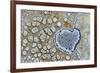 Heart shaped pattern in Map lichen on rock, Menorca, Spain-Edwin Giesbers-Framed Photographic Print