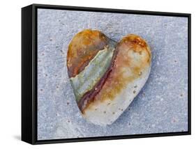 Heart-Shaped Pebble, Scotland, UK-Niall Benvie-Framed Stretched Canvas