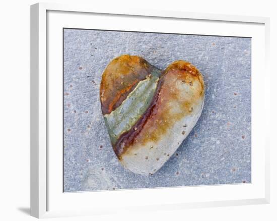 Heart-Shaped Pebble, Scotland, UK-Niall Benvie-Framed Photographic Print