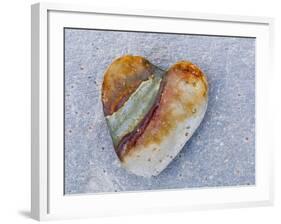 Heart-Shaped Pebble, Scotland, UK-Niall Benvie-Framed Photographic Print