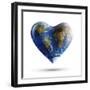 Heart-Shaped Planet Earth on a White Background-null-Framed Art Print