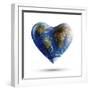 Heart-Shaped Planet Earth on a White Background-null-Framed Art Print