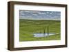 heart shaped pond in the Flint Hills of Kansas-Michael Scheufler-Framed Photographic Print